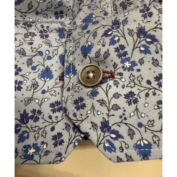 Paul Smith NWT $295 Dress Shirt Size 16.5 Blue Floral Print Made In Italy - Picture 5 of 7